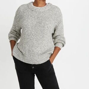 Madewell Baez Pullover Sweater Light Weight Marled Gravel Color Size XS